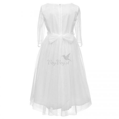 Biała, elegancka sukienka komunijna