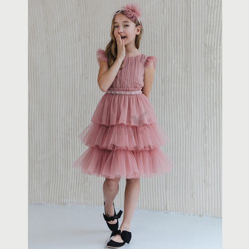 Różowa sukienka dziewczęca z tiulu