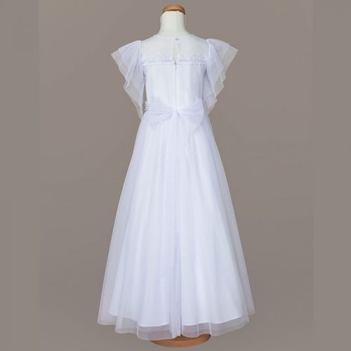 Długa, biała suknia do I Komunii