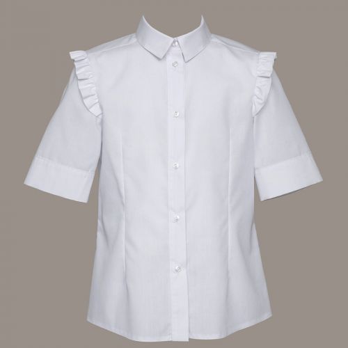 Biała bluzka koszulowa z krótkimi rękawami