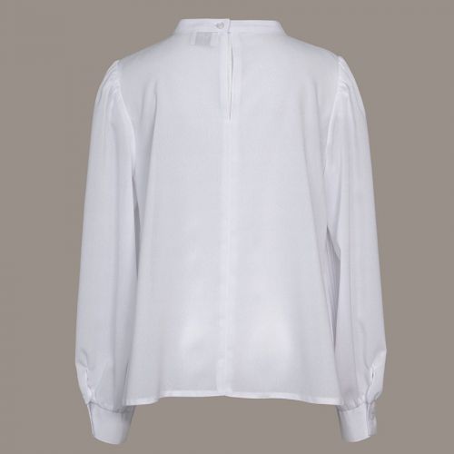 Biała bluzka szkolna z długim rękawem i plisowanym przodem