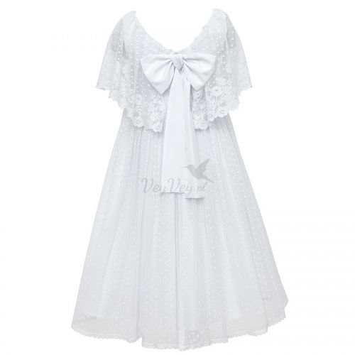 Biała, koronkowa sukienka komunijna