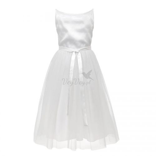 Biała sukienka komunijna z dodatkową koronkową bluzką
