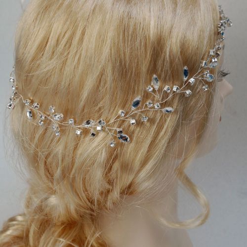 Ślubna opaska do włosów, iskrząca sie kryształami